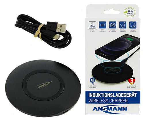 Ansmann 1001-0126 15W Qi wireless charger suitable for Qi enabled mobile devices