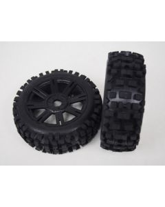 Louise LT325B B-Ulldoze Black Spoke 1/8 Tyre & Rim 2pcs