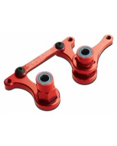 TRaxxas 3743X Steering bellcranks, drag link (red-anodized T6 aluminum)/ 5x8mm ball bearings (4) hardware (assembled)