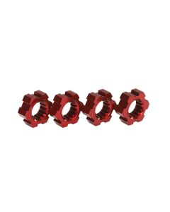 Traxxas 7756R Wheel hubs, hex, aluminum (red-anodized) (4) Hop-up 7756