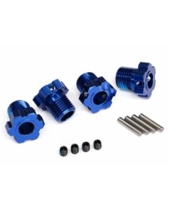 Traxxas 8654 Wheel hubs, splined, 17mm (blue-anodized) (4)/ 4x5 GS (4), 3x14mm pin (4)