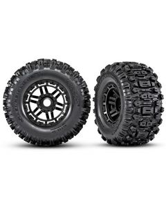 Traxxas 8973 Tires & wheels, assembled, glued (black wheels, Sledgehammer® tires) 1/10