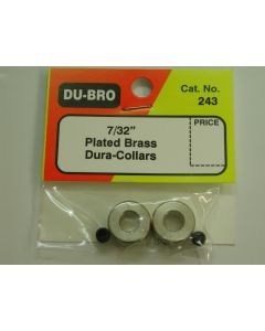 Du-Bro 243 Plated Brass Dura-Collars 7/32'' (2) with grub screws