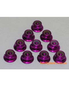 Eagle 254607 Flanged Wheel Nut Nylon 4mm (10pcs purple 1:10)
