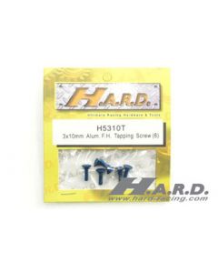 H.A.R.D H5310B Alu Flat Head Hex Screws 3x10mm (6pcs) Blue