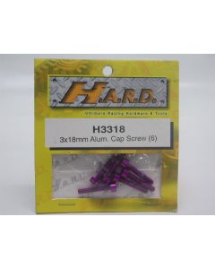 H.A.R.D H3318P Alu Cap Head Hex Screws 3x18mm (6pcs) Purple
