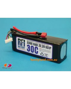 RFI 1800 Lipo Batt 22.2V 3300mAh 6S1P W/DEANS CONNECTOR