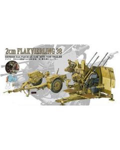 AFV Club 35149 German 2cm Flakvierling 38 AA Gun w/ Tow Trailer Plastic Model Kit 1/35