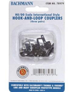 Bachmann 78979 Hook-and-Loop Couplers (3 pairs)/ HO Scale