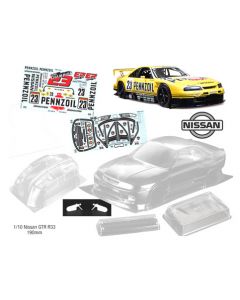 Bodyworx N129 Clear Body R33 GTR Penzoil 190mm 1/10th