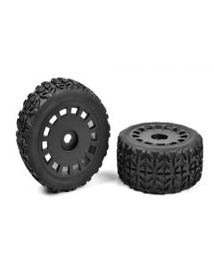 Team Corally 00180-613 Off-Road 1/8 Truggy Tires - Tracer - Glued on Black Rims 2pcs