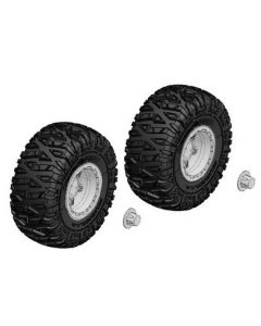 Team Corally 00250-092-C Tire and Rim Set - Truck - Chrome Rims (2pcs) 1/10