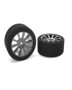 Team Corally 14705-35 Attack foam tires - 1/10 GP touring - 35 shore - 30mm Rear - Carbon rims - 2pcs