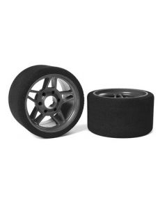 Team Corally 14713-30 Attack foam tires - 1/8 SSX-8 - 30 shore - Front - 65mm - Carbon Flex Rims - 2pcs