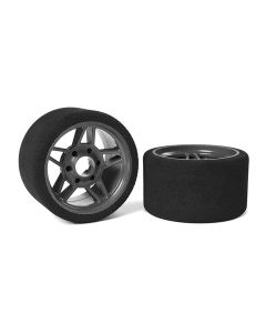Team Corally 14713-32 Attack foam tires - 1/8 SSX-8 - 32 shore - Front - 65mm - Carbon Flex Rims  2pcs