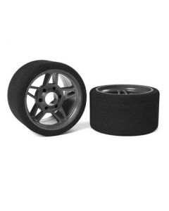 Team Corally 14713-35 Attack foam tires - 1/8 SSX-8 - 35 shore - Front - 65mm - Carbon Flex Rims - 2pcs