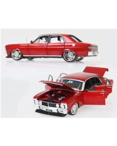 DDA 2492 Candy Red XY Ford Falcon Custom w/Super Charged Barra Engine Diecast Model 1/24