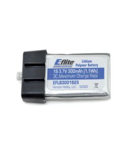 E-flite EFLB3001S25 300mAh 1S 3.7V 25C LiPo Battery with UMX Connector