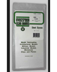 Evergreen 9005 Clear Sheet Styrene .005" Thick (0.13mm/3pcs)