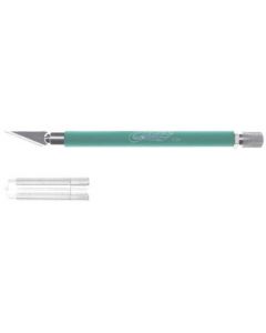 Excel 16022  K18 SOFT GRIP KNIFE NON ROLL WITH SAFETY CAP (GREEN)