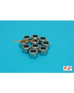 Family Land STAINLESS STEEL LOCK NUTS 3mm , HEX NYLON INSERT (MARINE) (10pcs)