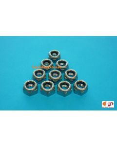 Family Land STAINLESS STEEL LOCK NUTS 6mm , HEX NYLON INSERT (MARINE) (10pcs)