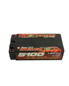 Gens Ace 5100-130C 2S Redline 5100mAh 7.6V 130C Shorty Hardcase 64#/ HV LiPo Battery 