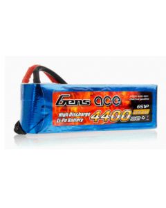 Gens Ace 6S4400 4400mAh 65C 22.2V Soft Case Lipo Battery (EC5 Plug)