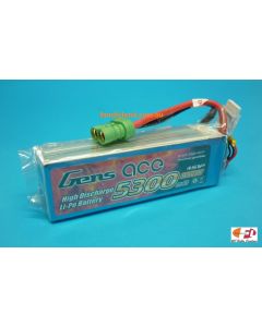 Gens Ace GA4S-5300CA Lipo Battery 5300mAh 30C 14.8V Softcase, Castle Creations 6.5mm Connector