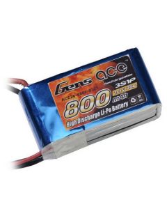 Gens Ace 800-20C-S Lipo Battery 800mAh 20C 7.4V JST Plug