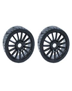 Hobby Tech 452B Challenge 1 / 8 Pre glued RALLY Tyres on Black wheels