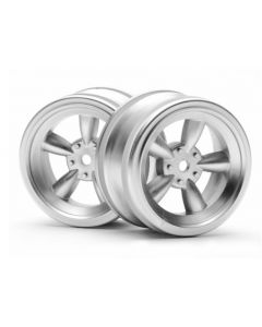 HPI 3815 VINTAGE 5-SPOKE WHEEL 26mm MATTE CHROME 0mm OFFSET 1/10