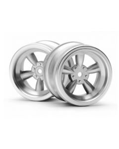 HPI 3820 VINTAGE 5-SPOKE WHEEL 31mm MATTE CHROME 6mm OFFSET  1/10