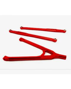 Integy 233008RED CNC Machined Alu Front Lower Chassis Linkages+Upper Y-Arm for Axial SCX-10