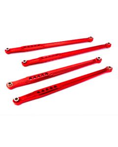 Integy OBMBR233009RED CNC Machined 130+122mm Alu Lower Chassis Linkages Set (4) for Axial SCX-10