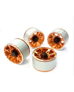 Integy 26441ORANGE High Mass 2.2 Size Alloy A7 Spoke Beadlock Wheel (4) for Scale Off-Road Crawler 1/10