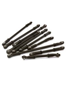 Integy 28195BLACK Alloy Machined Steering & Sus Linkage Set for 1/10 TRX-4 (12.8-in WB)