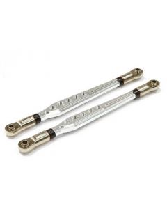 Integy 25691SILVER Billet 115-117mm Type Suspension Link (2) for Axial SCX-10 & Other Crawler