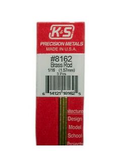 K&S 8162 Brass Rod 1/16 x 12" (1.57mm) (3pcs)