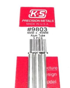 K&S 9803 Alu. Tube 4x300mm (3pcs/0.45mm Wall)