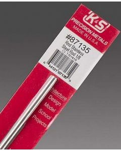 K&S 87135 ROUND STAINLESS STEEL ROD 1/8in (3.18mm/ 12in Length)