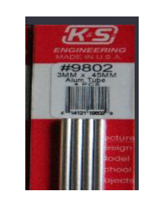 K&S Engineering 9802 Alu. Tube 3x300mm (4pcs/0.45mm Wall)