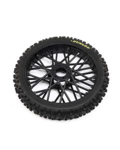 Losi LOS46004 Dunlop MX53 Front Tyre Mounted with Black Wheel, ProMoto-MX