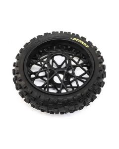 Losi LOS46005 Dunlop MX53 Rear Tyre Mounted with Black Wheel, ProMoto-MX 1/4