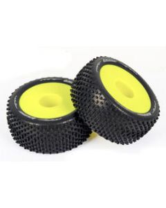 Louise LT3134SYH T-Pirate 1/8 Truggy Tyre, Soft, 1/2" Offset Yellow Rim (2pcs)