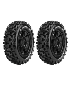 Louise 3297B MFT  X-UPHILL  X-Maxx Serie Tire Set - Mounted - Sport - Black Wheels - Hex 24mm 1/5