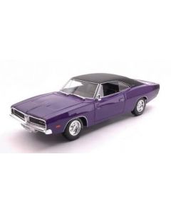 Maisto 31387 1969 Dodge Charger R/T Purple w/Black Top1/18