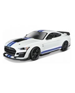 Maisto 31452WHI 2020 Mustang Shelby GT500 White w/Blue Stripes Special Edition  1/18