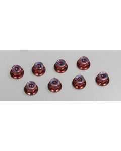 Kyosho N4056FN-R Nut Flanged Nylon M4x5.6 (Steel/Red/8pcs)/1360