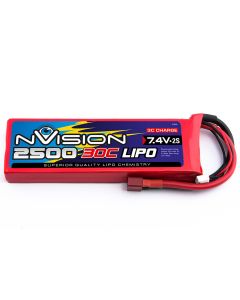 nVision NV01804 LiPo 2S 7.4V 2500mAh 30C, Soft Case, Deans Connector